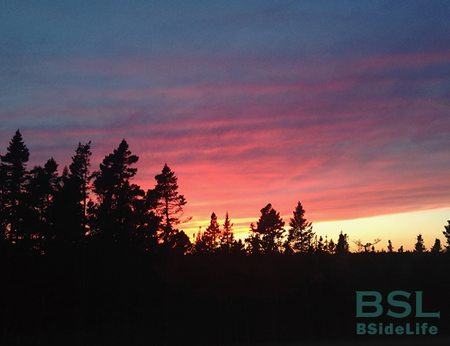 pink sky at night